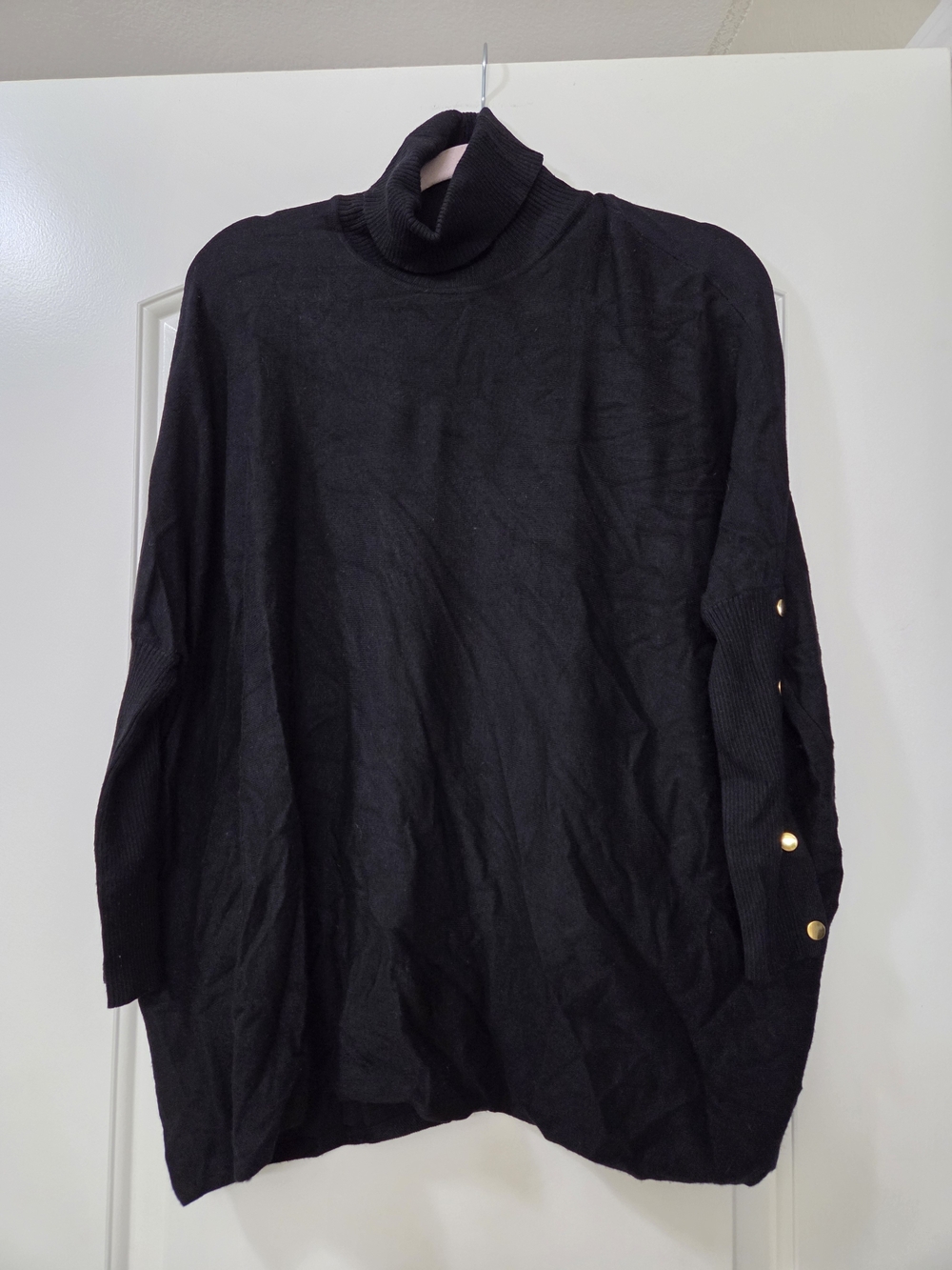 Joseph A Black Ribbed Knit Turtleneck